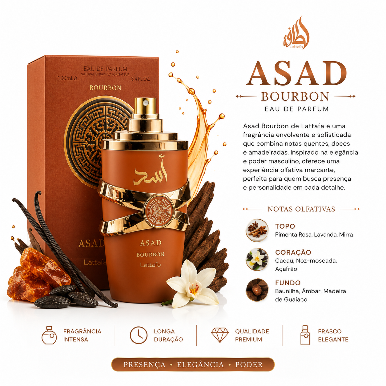 Lattafa Asad Bourbon Eau de Parfum 100ml
